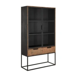 Vitrinekast Industrieel Teak No. 1 -Zuiver Verkoop vitrinekast teakhout no.1 cosmo dtp home 02