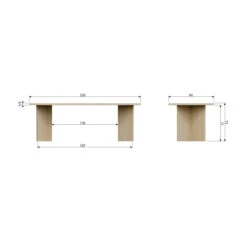 VTwonen Japandi Stijl Eettafel -Zuiver Verkoop vtwonen angle houten eettafel modern 06