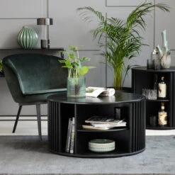 Ronde Salontafel Zwart -Zuiver Verkoop wandkast zwart bodio togo 06 1