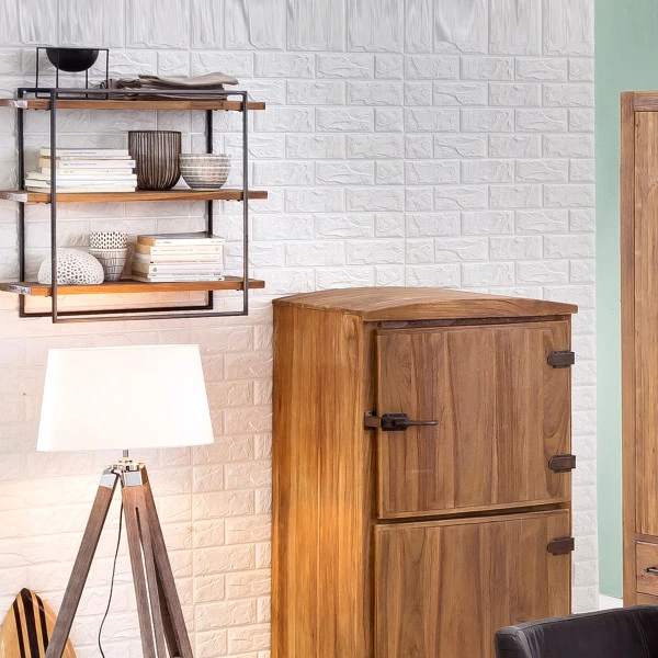 Wandrek Van Hout En Metaal 60x60 Cm 5 Wandrek Van Hout En Metaal 60x60 Cm - Afbeelding 3