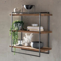 Wandrek Van Hout En Metaal 60x60 Cm