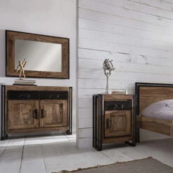 Spiegel Van Sheeshamhout -Zuiver Verkoop wandspiegel van hout en metaal lavis havel 03