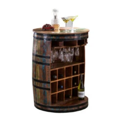 Wijnvat Bartafel Met Wijnrek -Zuiver Verkoop wijnvat bartafel met wijnrek otar lavis 04