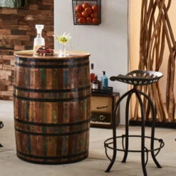 Wijnvat Bartafel Met Wijnrek -Zuiver Verkoop wijnvat bartafel met wijnrek otar lavis 05