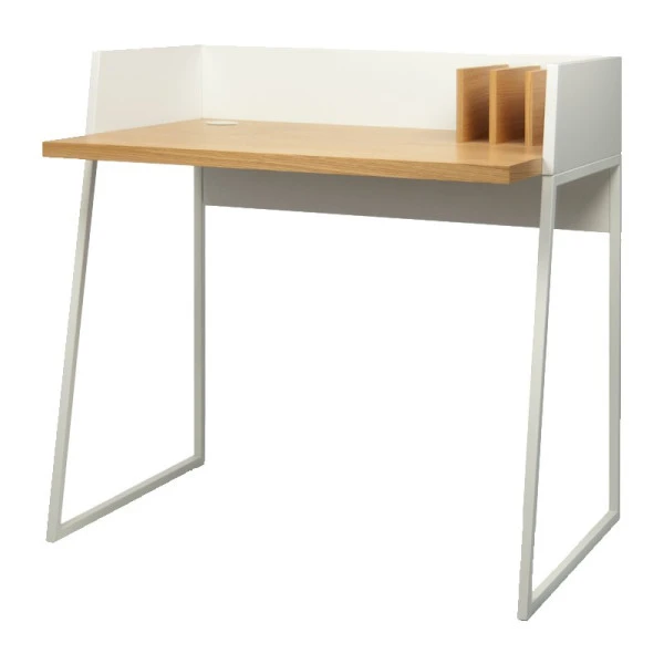 Compact Bureau Wit Met Hout 4 Compact Bureau Wit Met Hout - Afbeelding 2