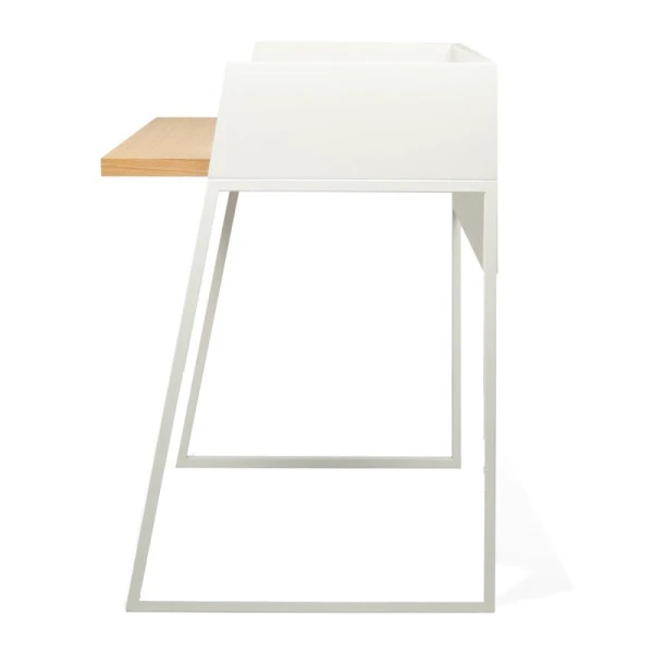 Compact Bureau Wit Met Hout 5 Compact Bureau Wit Met Hout - Afbeelding 3