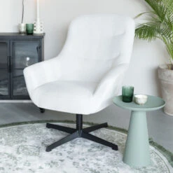 Witte Draai Fauteuil -Zuiver Verkoop witte draai fauteuil yuki bodio 07