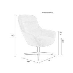 Witte Draai Fauteuil -Zuiver Verkoop witte draai fauteuil yuki bodio 08