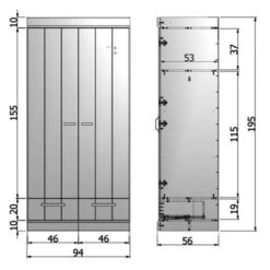 WOOOD Witte Kledingkast 2-deurs Met Lades -Zuiver Verkoop woood connect witte kledingkast strokendeur 2 deurs met lades 6