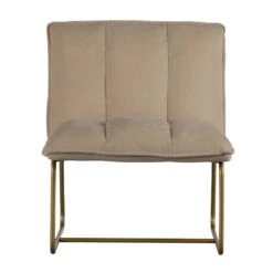 WOOOD Fauteuil Zand Ribstof Met Goud -Zuiver Verkoop woood fie fauteuil zand ribstof met goud 01