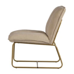 WOOOD Fauteuil Zand Ribstof Met Goud -Zuiver Verkoop woood fie fauteuil zand ribstof met goud 03