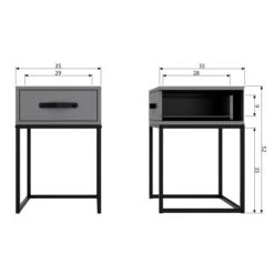 WOOOD Stoer Nachtkastje Van Grijs Hout -Zuiver Verkoop woood morris stoer nachtkastje van grijs hout 6