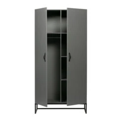 WOOOD Stoere Kledingkast Van Grijs Hout -Zuiver Verkoop woood morris stoere kledingkast van grijs hout 3