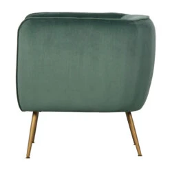 WOOOD Fauteuil Velvet Groen Met Goud -Zuiver Verkoop woood scout fauteuil velvet groen met goud 03