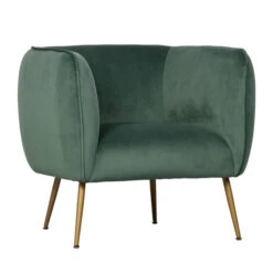 WOOOD Fauteuil Velvet Groen Met Goud