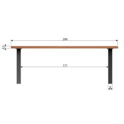 WOOOD Tuintafel Hout Met Stalen Poten -Zuiver Verkoop woood tablo outdoor tuintafel hout met stalen poten 08
