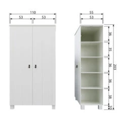 WOOOD Houten Kledingkast Grenen -Zuiver Verkoop woood ties houten kledingkast grenen 07 1