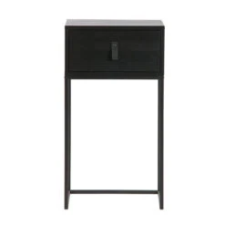 WOOOD Zwart Nachtkastje Metaal Hout -Zuiver Verkoop woood zola zwart nachtkastje metaal hout 01