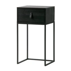 WOOOD Zwart Nachtkastje Metaal Hout