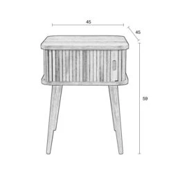 Zuiver Zwart Retro Nachtkastje -Zuiver Verkoop zuiver barbier black zwart retro nachtkastje 08