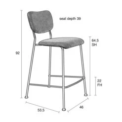 Zuiver Lage Barkruk Stof -Zuiver Verkoop zuiver benson lage barkruk stof 13