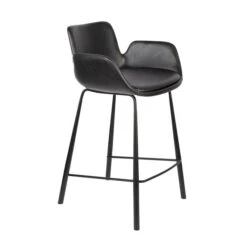 Zuiver Leren Barstoel Met Armleuningen