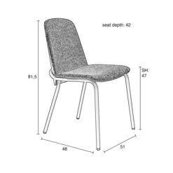 Zuiver Moderne Eetkamerstoel Buisframe -Zuiver Verkoop zuiver clip moderne eetkamerstoel buisframe 08