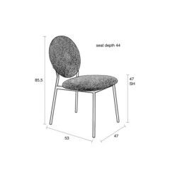 Zuiver Retro Eetkamerstoel Teddy Stof -Zuiver Verkoop zuiver mist retro eetkamerstoel met teddy stof 09