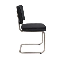 Zuiver Ribstof Eetkamerstoel Brushed -Zuiver Verkoop zuiver ridge rib brushed zwart eetkamerstoel ribstof retro 02