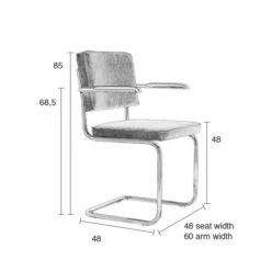 Zuiver Rib Stoel Met Armleuningen -Zuiver Verkoop zuiver ridge rib eetkamerstoel armleuningen ribstof retro afmetingen