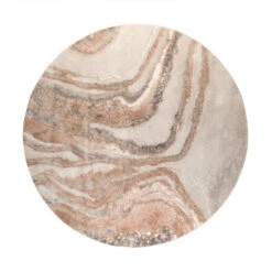 Zuiver Rond Design Vloerkleed Grijs/terra