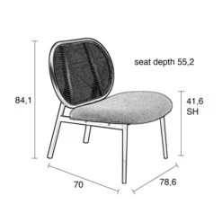 Zuiver Retro Fauteuil Rotan Webbing -Zuiver Verkoop zuiver spike webbing retro design fauteuil 13