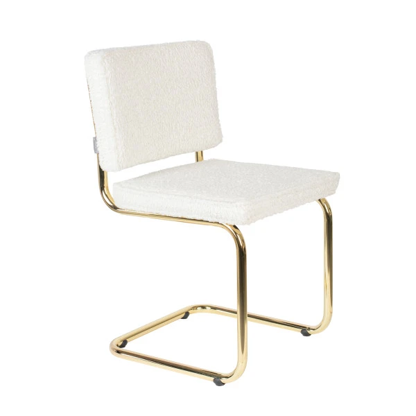 Zuiver Sledestoel Messing Teddy Stof 4 Zuiver Sledestoel Messing Teddy Stof - Afbeelding 2