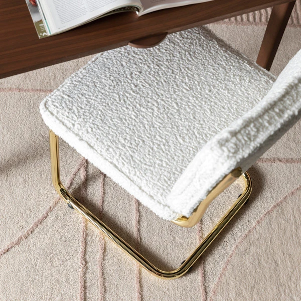 Zuiver Sledestoel Messing Teddy Stof 6 Zuiver Sledestoel Messing Teddy Stof - Afbeelding 4