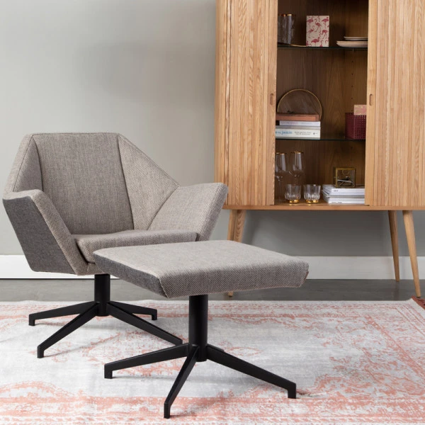 Zuiver Retro Draaifauteuil Grijs 3 Zuiver Retro Draaifauteuil Grijs