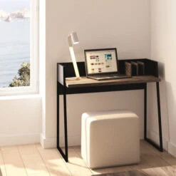 Compact Bureau Zwart Met Hout -Zuiver Verkoop zwart bureau tundo aldino 18 800x800 1