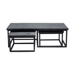 Zwarte Salontafelset Hout -Zuiver Verkoop zwarte houten salontafelset hermes bodio 03