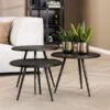 Zwarte Salontafelset Metallic -Zuiver Verkoop zwarte salontafelset metallic rondo giani 01