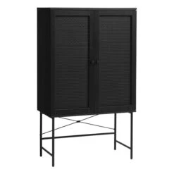 Zwarte Wandkast Met Rotan -Zuiver Verkoop zwarte wandkast met rotan bodio pose 02