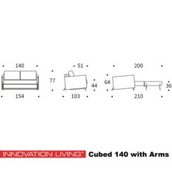 Design Slaapbank Met Armleuning 140 -Zuiver Verkoop zz cubed arms 140 icon 1