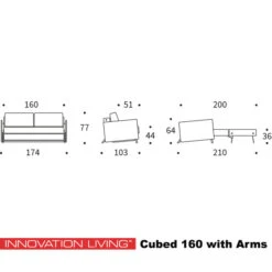 Design Slaapbank Met Armleuning 160 -Zuiver Verkoop zz cubed arms 160 icon 1